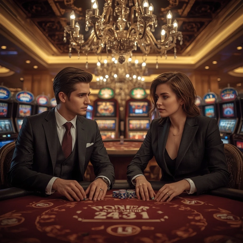 Deux joueurs de poker dans un Spin Panda Casino